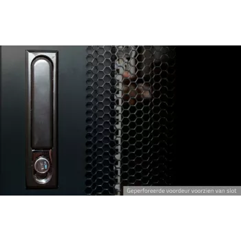 DSIT 42U 19 palcový serverový rack s perforovanými prednými dverami, 600x1200x2000 mm, čierny