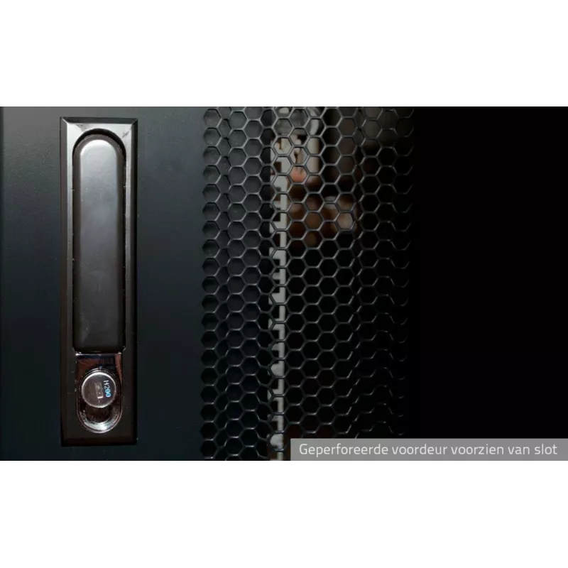 DSIT 42U 19 palcový serverový rack s perforovanými prednými dverami, 600x1200x2000 mm, čierny