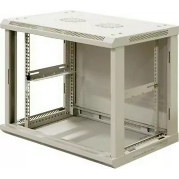 DSIT DS6406W 6U nástenný serverový rack so sklenenými dverami, biely, 600 x 450 x 367 mm