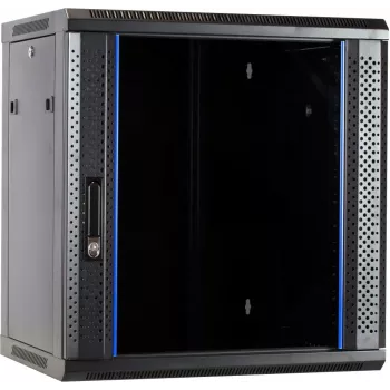DSIT 12U nástenný serverový rack so sklenenými dverami 600x450x634 mm