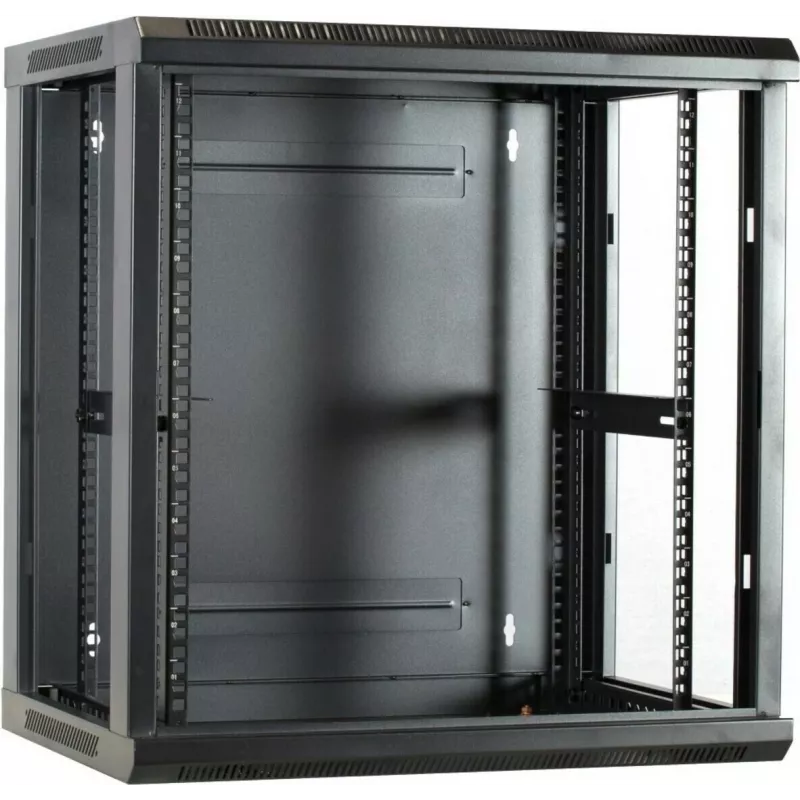 DSIT 12U nástenný serverový rack so sklenenými dverami 600x450x634 mm