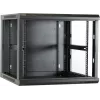 DSIT DS6609 9U nástenný serverový rack so sklenenými dverami, 600x600x501 mm, čierny