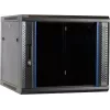 DSIT DS6609 9U nástenný serverový rack so sklenenými dverami, 600x600x501 mm, čierny