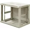 DSIT 12U reverzibilný nástenný serverový rack so sklenenými dverami, biely, 600x600x635 mm