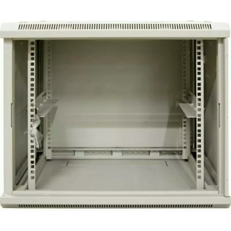 DSIT 12U reverzibilný nástenný serverový rack so sklenenými dverami, biely, 600x600x635 mm