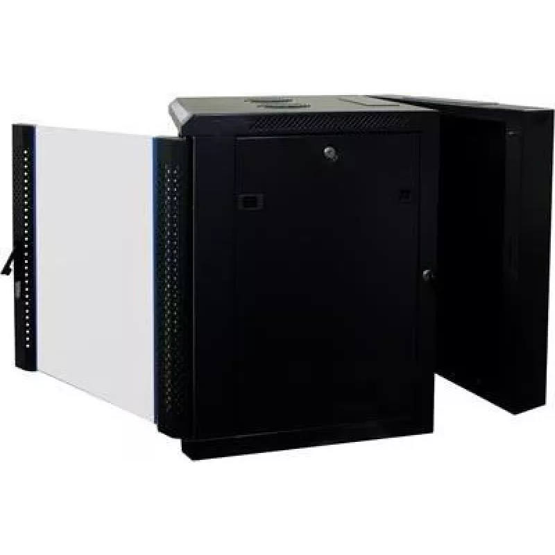 DSIT 12U reverzibilný nástenný serverový rack so sklenenými dverami, biely, 600x600x635 mm