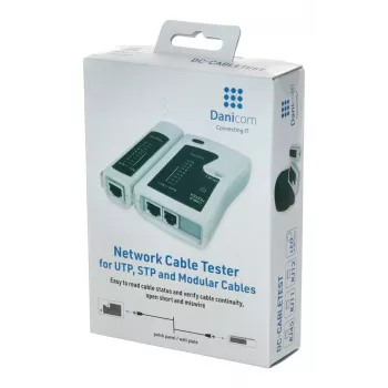 DSIT tester sieťových káblov pre RJ11 RJ12 RJ45 ISDN Cat5 Cat5e Cat6 Cat6a UTP STP s LED indikáciou