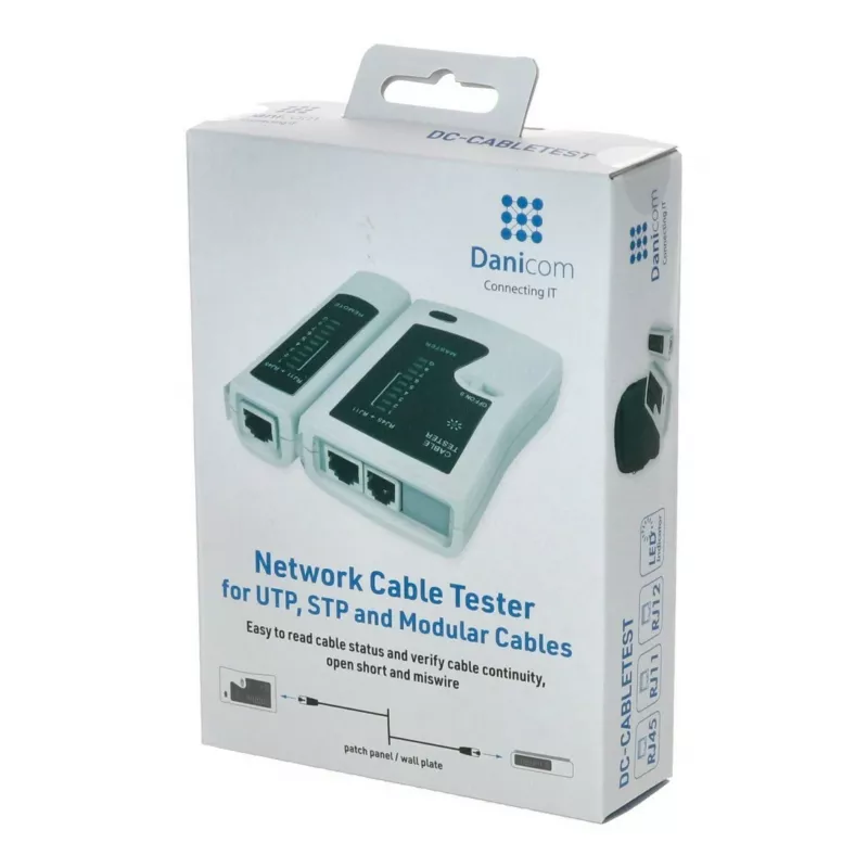 DSIT tester sieťových káblov pre RJ11 RJ12 RJ45 ISDN Cat5 Cat5e Cat6 Cat6a UTP STP s LED indikáciou