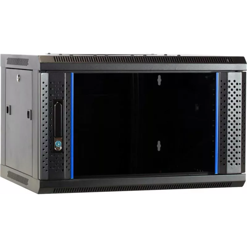 DSIT DS6404 4U nástenná serverová skriňa so sklenenými dverami, 600x450x280 mm, čierna