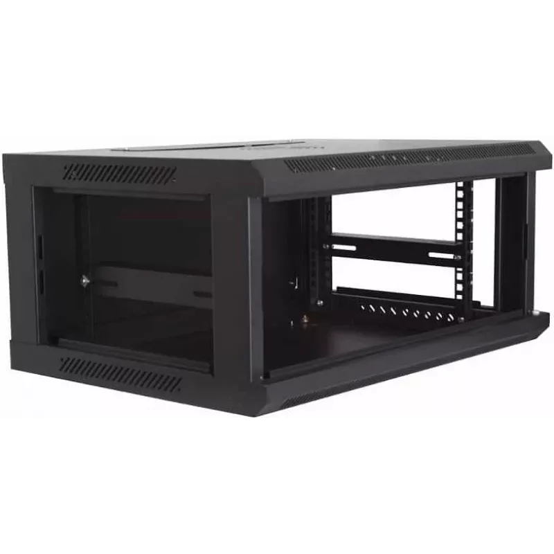 DSIT DS6404 4U nástenná serverová skriňa so sklenenými dverami, 600x450x280 mm, čierna