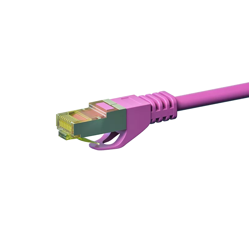 DSIT Cat.7 S/FTP (PiMF) RJ45 sieťový patch kábel, ružový, 0,50 m