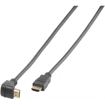 Kábel HDMI High Speed s Ethernetom Vivanco, zalomený o 90 stupňov, 1.5 m, čierny (VVVHDMI30M1M90K)