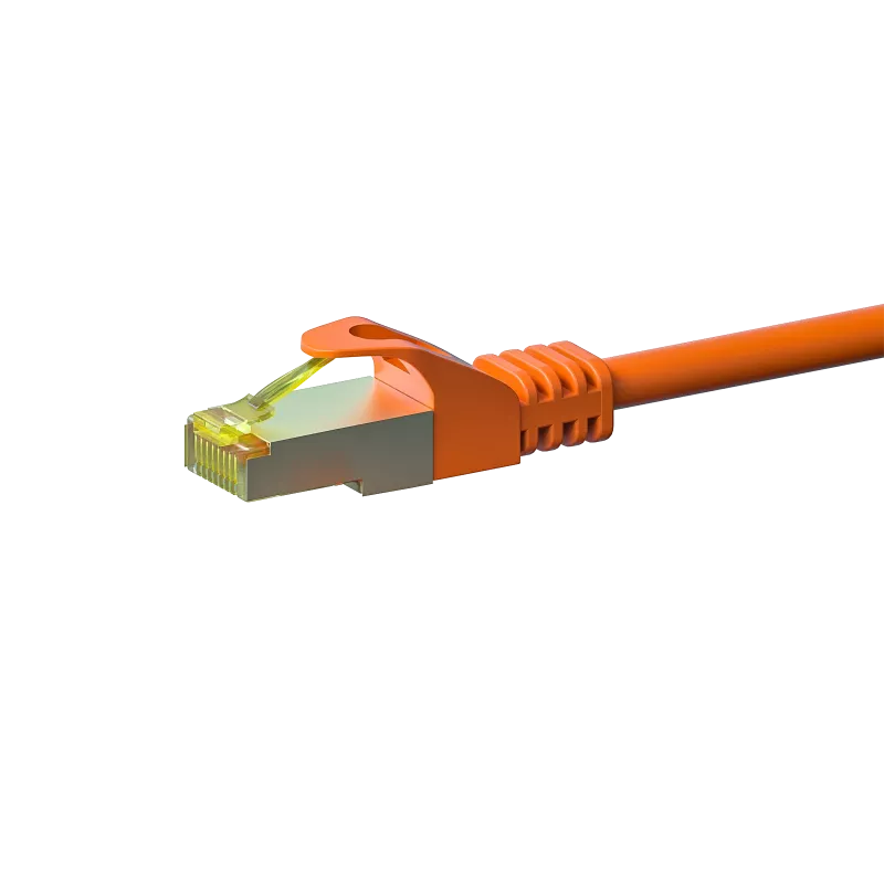 DSIT Cat.7 S/FTP (PiMF) RJ45 sieťový patch kábel, oranžový, 7,5 m