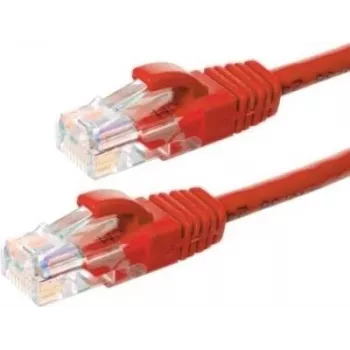 DSIT CAT5e U/UTP sieťový patch kábel, 0,25 m, červený, 100 % meď (DC-55-002)