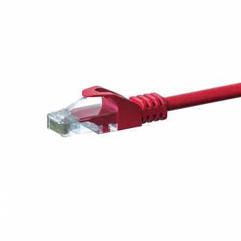 DSIT CAT5e U/UTP sieťový patch kábel, 0,25 m, červený, 100 % meď (DC-55-002)