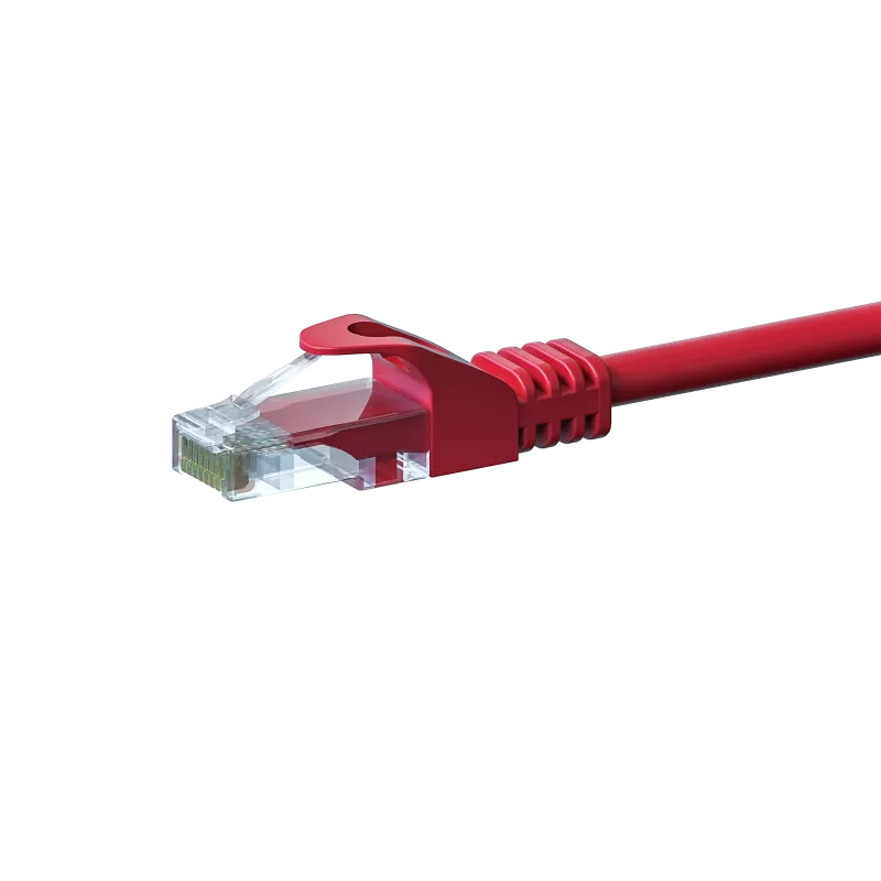 DSIT CAT5e U/UTP sieťový patch kábel, 0,25 m, červený, 100 % meď (DC-55-002)
