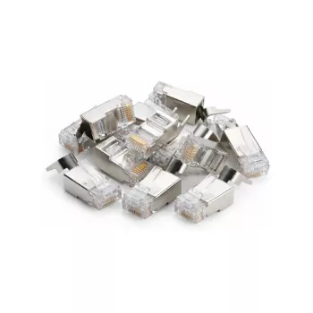 DSIT SFTP RJ45 CAT6a sieťový konektor samec pre lankové vodiče (plné vodiče) - 10 ks