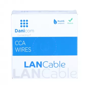 DSIT CAT6 U/UTP 50m kábel na cievke, sivý CCA, 250 MHz, Gigabit Ethernet, interiér, PVC plášť, AWG24, 4 páry