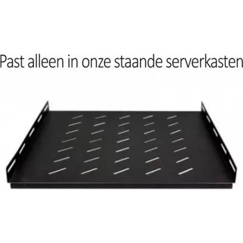 DSIT pevná police pre veľké zaťaženie pre serverové rozvádzače hĺbky 800 mm, 1U, nosnosť 100 kg, vetraná oceľ, čierna (DS-SFH80)
