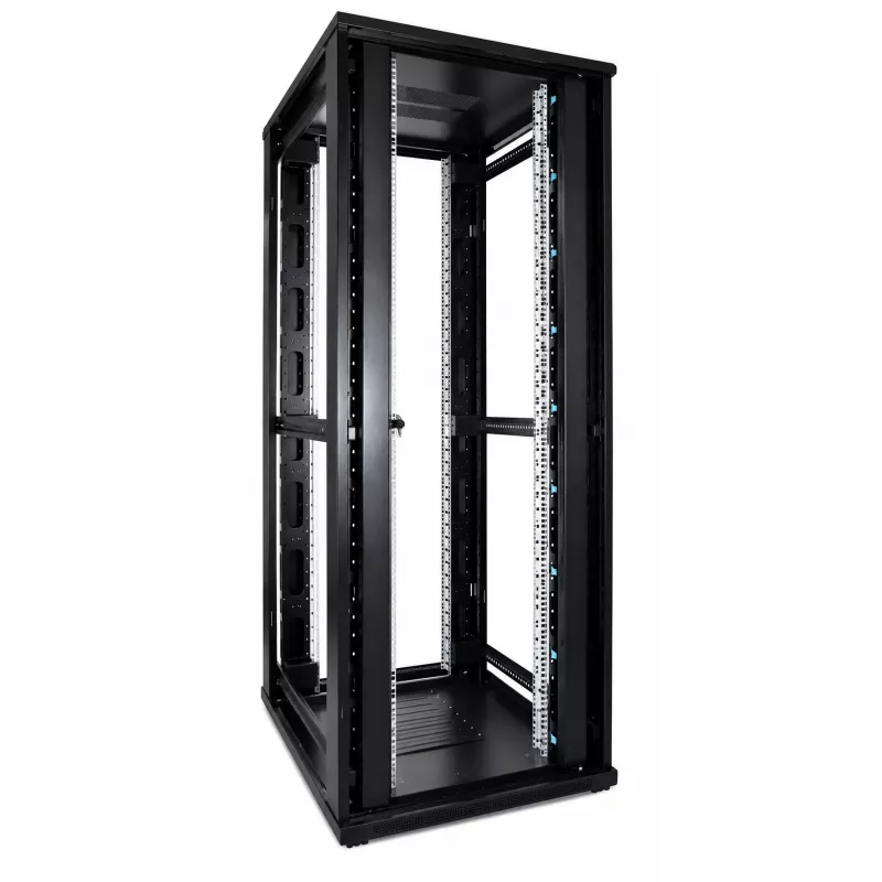 DSIT 47U 19 inch serverový rack skriňa s perforovanými dvojitými dverami vpredu a vzadu, 800x1000x2250 mm, čierna