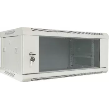 DSIT DS6404W 4U nástenný serverový rozvádzač so sklenenými dverami, 600 x 450 x 280 mm, biely