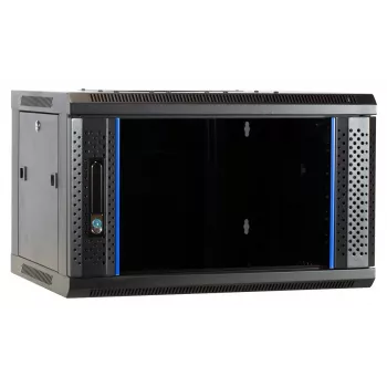 DSIT DS6404-F 4U nástenné serverové puzdro so sklenenými dverami, nezmontované, 600 x 450 mm