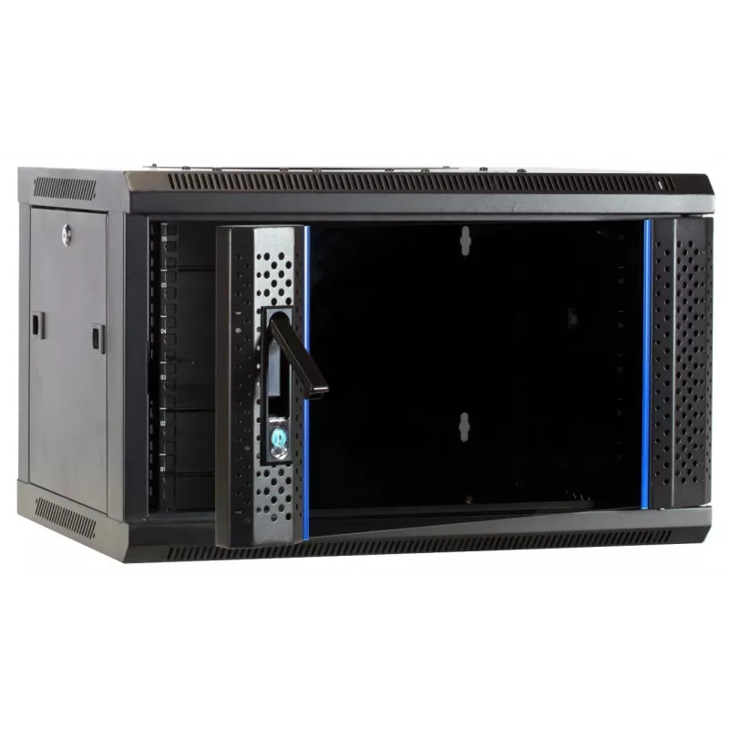 DSIT DS6404-F 4U nástenné serverové puzdro so sklenenými dverami, nezmontované, 600 x 450 mm