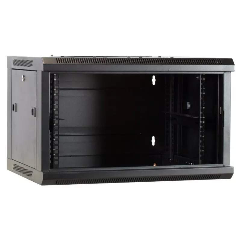 DSIT DS6404-F 4U nástenné serverové puzdro so sklenenými dverami, nezmontované, 600 x 450 mm