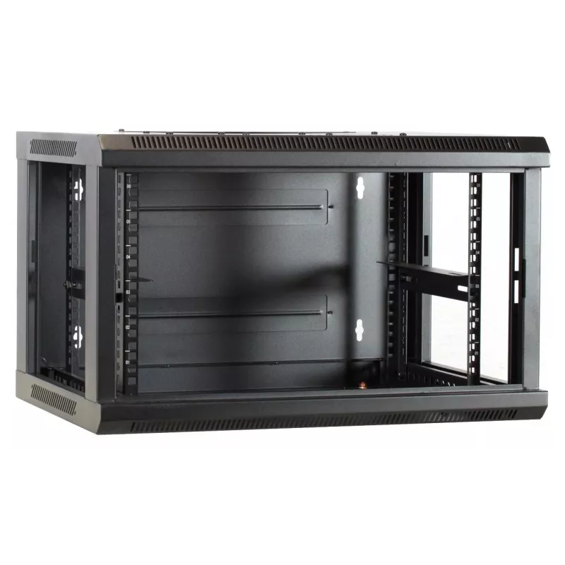 DSIT DS6404-F 4U nástenné serverové puzdro so sklenenými dverami, nezmontované, 600 x 450 mm