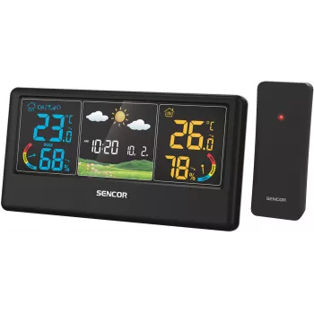 Sencor SWS 4100 B bezdrôtová meteostanica s farebným LCD a vonkajším senzorom