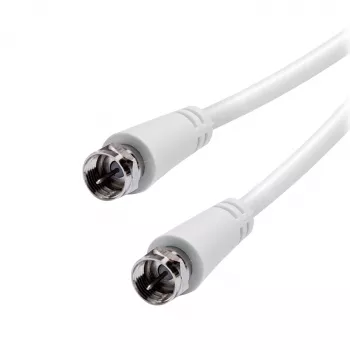 Vivanco VVSAT100MMW 10m biely koaxiálny kábel satelitnej antény F-konektor samec na F-konektor samec RG6 75 Ohm dvojito tienený