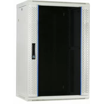 DSIT DS6418W 18U nástenná serverová skriňa so sklenenými dverami, 600x450x900 mm, biela