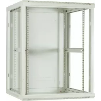 DSIT 18U nástenná serverová skriňa so sklenenými dverami, 600x600x900 mm, biela