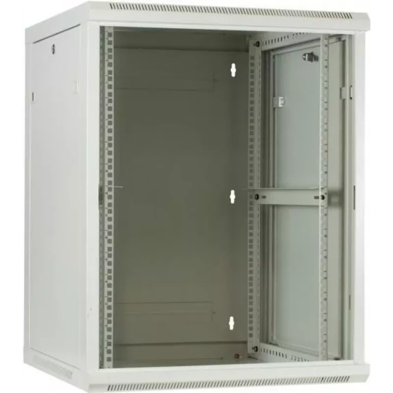 DSIT 18U nástenná serverová skriňa so sklenenými dverami, 600x600x900 mm, biela