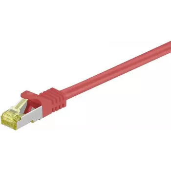 DSIT Cat.7 S/FTP sieťový patch kábel RJ45 konektor samec na konektor samec, tienenie PiMF, červený, 1,5 m