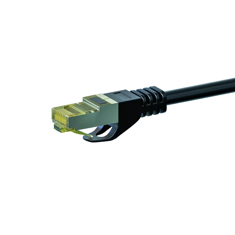 DSIT Cat.7 S/FTP PiMF RJ45 sieťový patch kábel, 2m, čierny