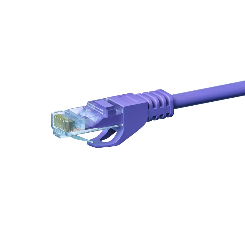 DSIT CAT5e U/UTP sieťový patch kábel, 2 m, fialový, 100% meď