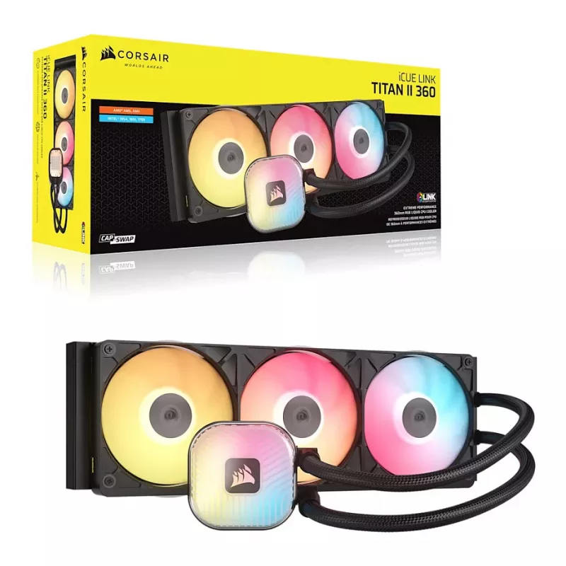 CORSAIR iCUE LINK TITAN II 360 RX RGB čierny kvapalinový chladič CPU