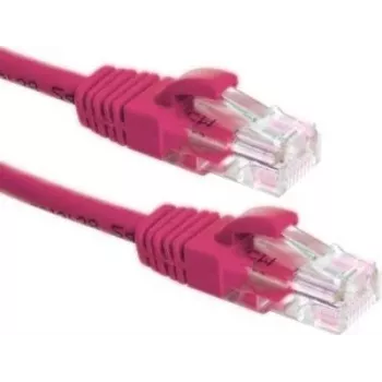 DSIT CAT6a U/UTP 100% medený sieťový patch kábel, 3m, ružová