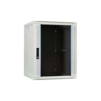 DSIT DS6604W 4U nástenný serverový rozvádzač so sklenenými dverami, 600 x 600 x 280 mm, biely