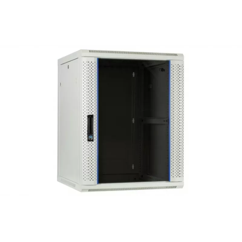 DSIT DS6604W 4U nástenný serverový rozvádzač so sklenenými dverami, 600 x 600 x 280 mm, biely