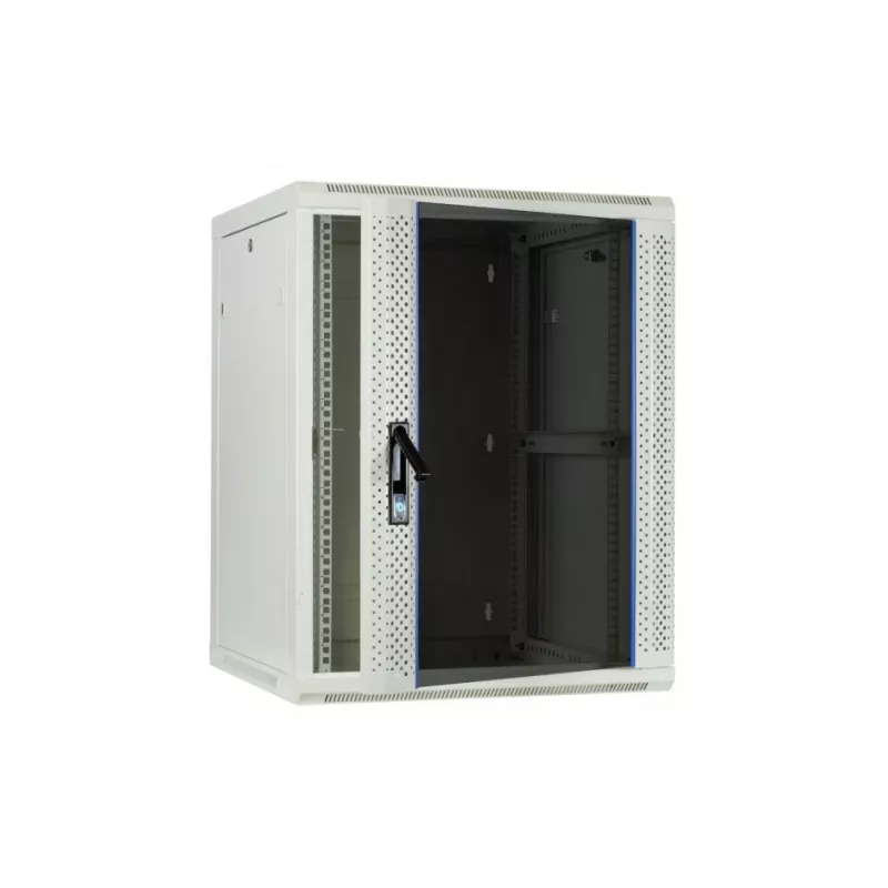 DSIT DS6604W 4U nástenný serverový rozvádzač so sklenenými dverami, 600 x 600 x 280 mm, biely