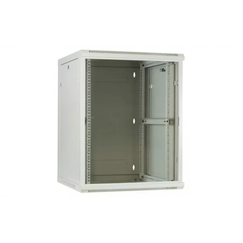 DSIT DS6604W 4U nástenný serverový rozvádzač so sklenenými dverami, 600 x 600 x 280 mm, biely