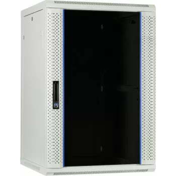 DSIT 27U nástenný serverový rozvádzač so sklenenými dverami, 600 x 600 x 1300 mm, biela