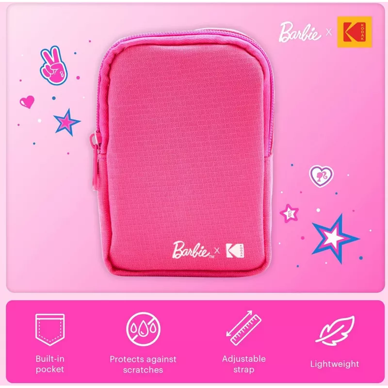 Kodak x Barbie softcase so zipsom a popruhom na rameno pre Printomatic a Step Slim, ružová (RODBCMPK)