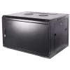 DSIT DS6604M 4U nástenný serverový rozvádzač s kovovými dverami, 600 x 600 x 280 mm, čierny