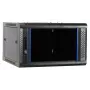 DSIT DS6604-F 6U nástenné serverové puzdro so sklenenými dverami, 600x450x320 mm, čierne