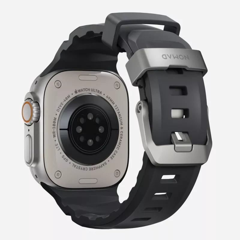 NOMAD Rocky Point remienok pre Apple Watch 46mm/49mm čierno-strieborný