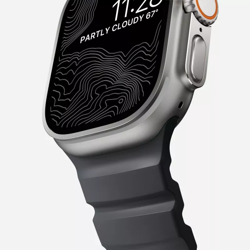 NOMAD Rocky Point remienok pre Apple Watch 46mm/49mm čierno-strieborný