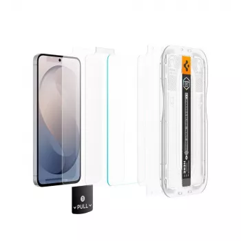 Spigen Glas.tR EZ Fit Pro AC balenie 2 ks tvrdené sklo ochrana displeja pre Samsung Galaxy S26 FE - číre, tvrdosť 9H, rám na automatické zarovnanie